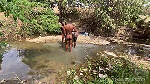 Monster cock group bangs zainab outdoors publicly on spring break