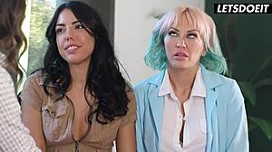 Lesbian doc Cherie DeVille joins hot couple threesome 👩‍⚕️👩‍❤️‍👩 a girl knows best 😘