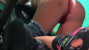 Latina fuck doll in lingerie takes full arm anal insertion with outdoor sex toy orgasm