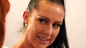 busty redhead milf bff smothers her with facesitting hairy pussy licks