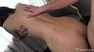 suki's here again to suck cock and get creampied on couch in casting pt 3