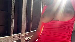 hey italian milf artemisia love bounce those huge outdoor tits for everyone watching