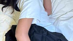 wow 18yo thai teen creampied rough after class!