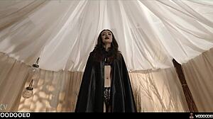 goth witch mistress controlled by voodoo doll fingers squirts in bdsm humiliation