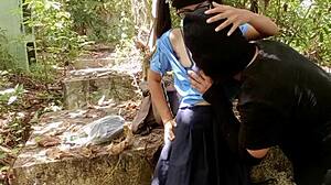 curvy college babe spreads wide for deep pounding amid creepy cemetery ruins