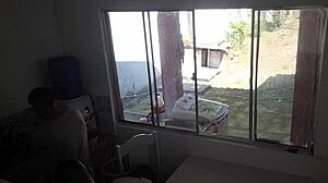 Deaf Cuckold Washes Dishes While Wife Barebacks Big Black Cock