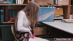 Shoplifter Blonde Teen Caught Sucking Deepthroat Fucked Hard on Store Floor