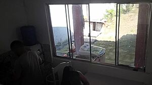 Deaf Cuckold Washes Dishes While Wife Barebacks Big Black Cock