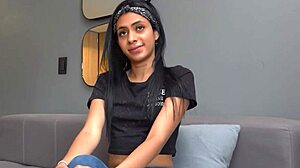 Watch this tiny latina teen stretch her super tight pussy with my big fat cock pov casting fuck interview!