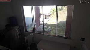 Deaf Cuckold Washes Dishes While Wife Barebacks Big Black Cock