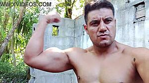 Hey, check Yuri Gaucho's massive bear handjob cumshot!