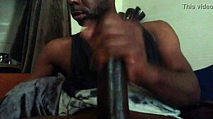 close up black monster cock erupts cum after intense solo masturbation stroke