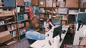 Shoplifter Blonde Teen Caught Sucking Deepthroat Fucked Hard on Store Floor