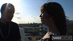 Petite Latina Veronica with Small Tits Choked Deepthroated and Fucked Rough on Miami Rooftop