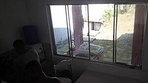 Deaf Cuckold Washes Dishes While Wife Barebacks Big Black Cock