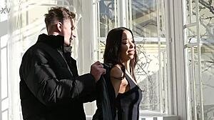 flirty waitress lia lin rides customer's cock hard on first date 😈💦