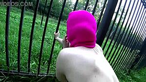 Wanna see this naughty blonde bent over getting fucked doggystyle in the forest meadow publicly?