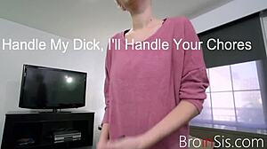 BLINDFOLD STEP SIS RIDES BROTHER HARD UNTIL SWALLOW! - SKYE BLUE