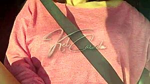 Girlfriend Flashes Truckers on Car Trip