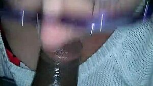 my fat redhead friend drops to knees for sloppy monster bbc blowjob