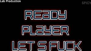 Gorgeous cosplay babe bedroom bent over cowgirl rides cock doggystyle till orgasm game over