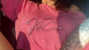 Girlfriend Flashes Truckers on Car Trip