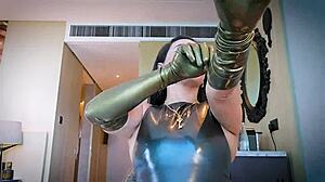whispering close as latex gloves slide over skin in this fetish asmr tease