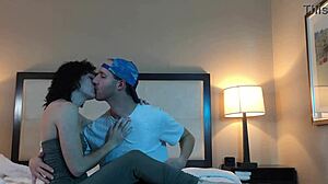 kissing hot petite tattooed teen girl's soft lips while she grinds on me hungrily