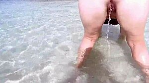 Chubby Milf Ass Pisses Wild Outdoors!