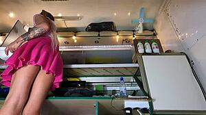 hidden cam catches sexy babe's juicy pussy flashing under her tight miniskirt as she walks unaware