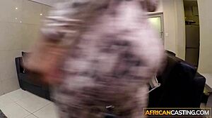 big tits ebony milf strips teases then deepthroats euro bwc at homemade casting