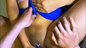 Shy petite latina student orgasms hard on tutor's cock despite rules