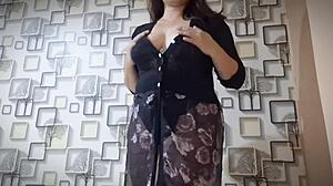 hey this hot asian babe passionately plays huge natural tits for her lover