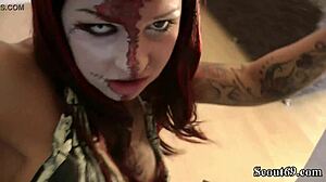 wow extrem german teen seduces me post halloween party for hardcore fuck 😈