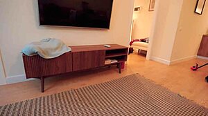 skinny blonde dolly rides muscular roommate's huge cock to pay debt