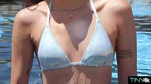 intense petite brunette lola rose rides cock in hot summer sex