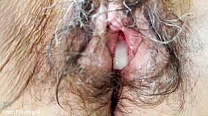 He Pumps Cum Slow Into Hairy Pussy Then Films Creampie