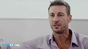 Busty milf takes missionary pounding on bed with hot cum on round ass