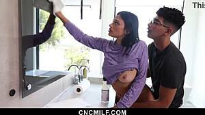 Stepson fucks principal bunny to escape detention freeuse style