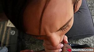 stepbro fingers horny aidra fox pussy then she sucks his cock