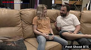 Behind scenes Stacy Shepard gags on cock backstage with deepthroat choking and ball licking 😵‍💫💦