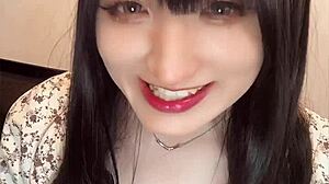 Cute Japanese ladyboy crossdresses for anal fucking and solo masturbation playthrough