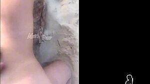 fiery redhead wife sneaks pussy pounding on beach with creamy finish