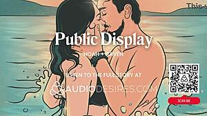 Erotic beach couple teases with dirty talk fingering before public waves pounding roleplay