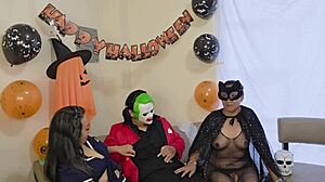 Stepmom Stepson Stepdaughter rip clothes for homemade Halloween FFM fuckfest