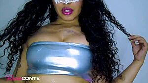 Curvy BBW Brunette Rides Friend's Boyfriend's Big Black Cock to Gaping Facial Cumshot