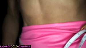 Amateur Asian ladyboy Amy's ass crams toys before huge cock bareback stuffing