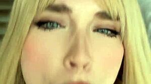 maid bends over for anal play and master's cum reward in her ass