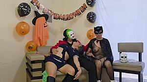 Stepmom Stepson Stepdaughter rip clothes for homemade Halloween FFM fuckfest