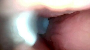 Pounding Semen Deep into Wide Stretched Cervix Pussy with Endoscope Closeup View